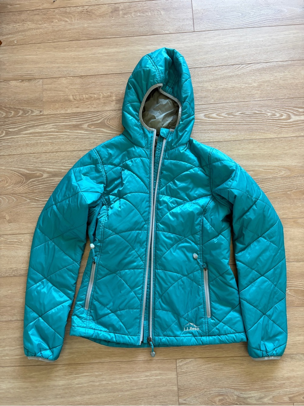 L.L. Bean Women's Teal Hooded Puffer Jacket